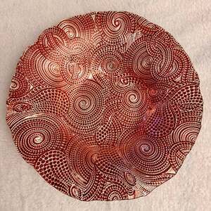 Silverina Istanbul Turkish RED Colored Swirl 12” Bowl
